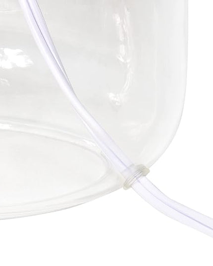 Simple Designs LT2064-CLW Glass Table Lamp with White Fabric Shade, Clear (Pack of 4) - LeafyLoom