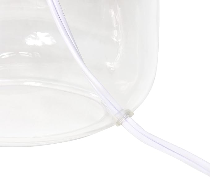 Simple Designs LT2064-CLW Glass Table Lamp with White Fabric Shade, Clear (Pack of 4) - LeafyLoom