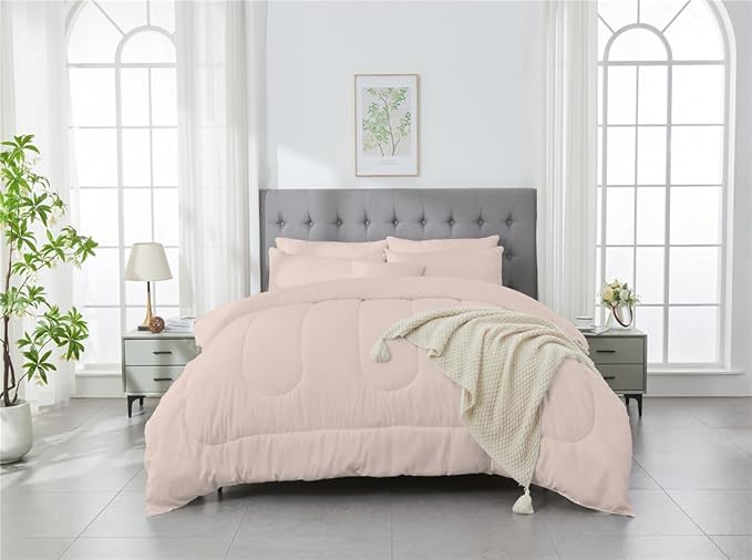 3 Piece Solid Color All Season Bedding Comforter Set Microfiber Soft Lightweight Bedding Set for Kids Teens Adults Room Decor with 1 Comforter and 2 Pillowcases Full - LeafyLoom
