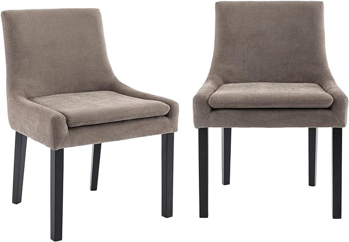 COLAMY Modern Dining Chairs Set of 2, Upholstered Corduroy Accent Side Leisure Chairs with Mid Back and Wood Legs for Living Room/Dining Room-Camel - LeafyLoom