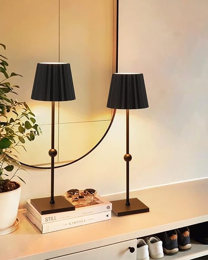 GGOYING Set of 2 Cordless Table Lamp, Dimmable Rechargeable Night Light with 5200mAh Battery 3 Color Temperature,Portable LED Lamp for Couple Dinner Pation - LeafyLoom
