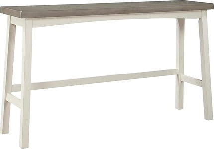 Lexicon Bar Table Set for 3, Small Kitchen table set Kitchen Island Table with 3 Saddle Bar Stools, 4 Piece Dining Table Set for Breakfast Nook, Living Room, Apartment, Pub Height, White/Coffee - LeafyLoom