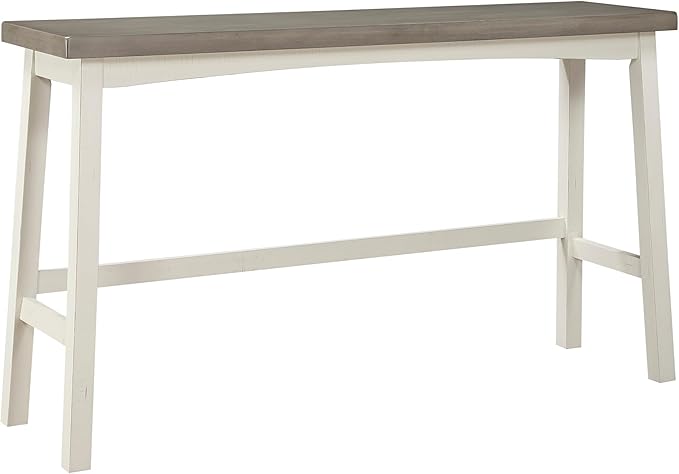 Lexicon Bar Table Set for 3, Small Kitchen table set Kitchen Island Table with 3 Saddle Bar Stools, 4 Piece Dining Table Set for Breakfast Nook, Living Room, Apartment, Pub Height, White/Coffee - LeafyLoom