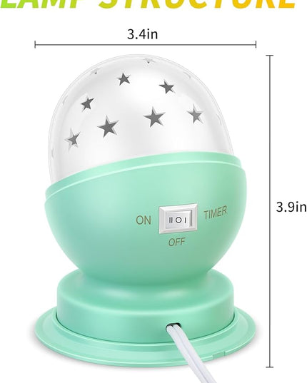 Star Night Light for Kids Star Night Light for Kids Bedroom Girls Night Light Starry Night Light Projector Plug in Night Light for Kids with Timer (1 Pack, 3000K) (3000K Warm White, green) - LeafyLoom