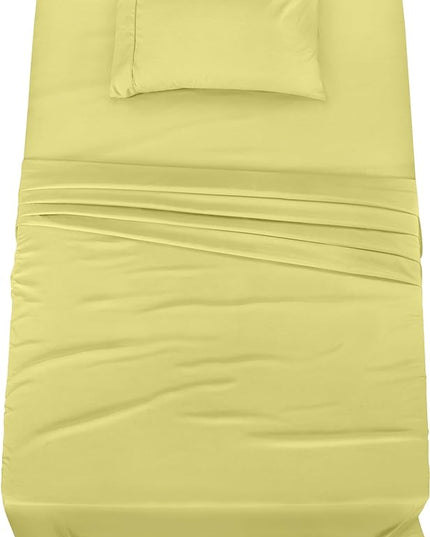 Utopia Bedding Twin Bed Sheets Set - 3 Piece Bedding - Brushed Microfiber - Shrinkage and Fade Resistant - Easy Care (Twin, Yellow) - LeafyLoom