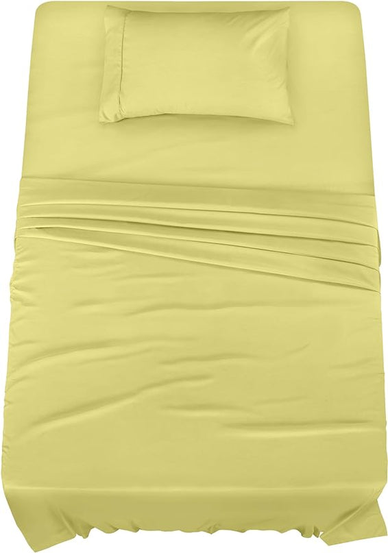 Utopia Bedding Twin Bed Sheets Set - 3 Piece Bedding - Brushed Microfiber - Shrinkage and Fade Resistant - Easy Care (Twin, Yellow) - LeafyLoom