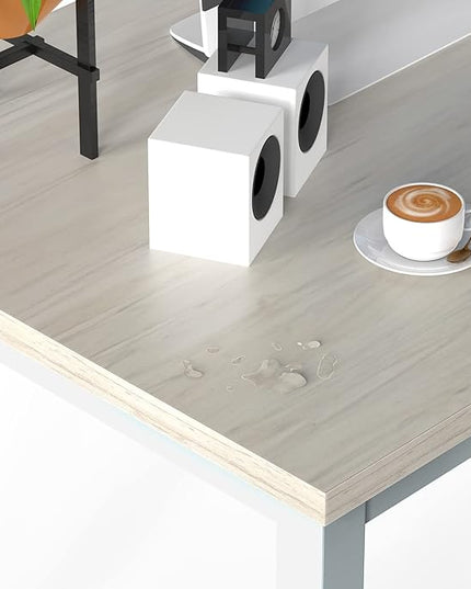 NSdirect Large Office Desk for Home Office, Large 63" Computer Desk Table, Wide Writing Study Desk for 2 Person, Metal Sturdy Frame Thicker Steel Legs, (White Oak, 63"L x 23.6"W x 29.5"H) - LeafyLoom