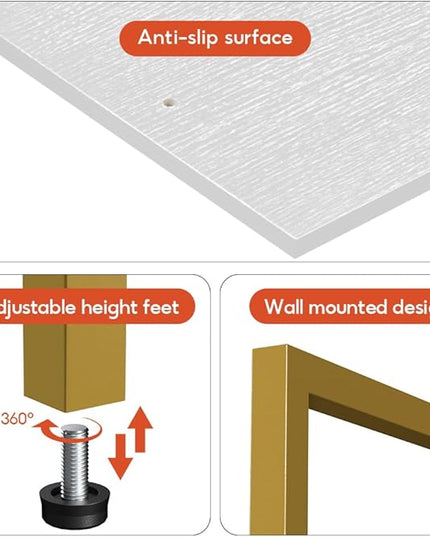 Nidouillet 5 Tier Ladder Shelf, 70-Inch Wall Mounted Bookshelf Metal Frame Storage Rack and Industrial Display Shelves for Living Room Bedroom Home Office - White - LeafyLoom