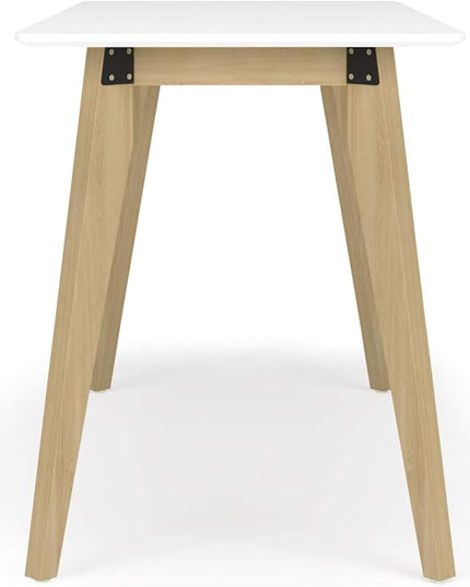 HON Basyx BSX55WPLTWH Modern Home Office Wood Computer Desk, 55", White - LeafyLoom