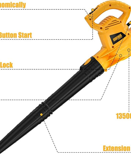 ALLOYMAN Electric Leaf Blower,7AMP Lawn Blower,130MPH Mini Leaf Blower Lightweight & Portable for Lawn Care/Snow Blowing - LeafyLoom