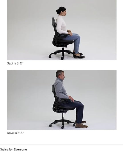Steelcase Gesture Office Chair - Ergonomic Work Chair with Wheels for Hard Flooring - Comfortable Office Chair - Intuitive-to-Adjust Chairs for Desk - 360-Degree Arms - Licorice Fabric, Dark Frame - LeafyLoom