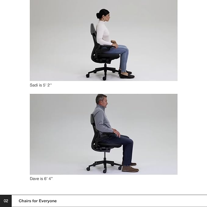 Steelcase Gesture Office Chair - Ergonomic Work Chair with Wheels for Hard Flooring - Comfortable Office Chair - Intuitive-to-Adjust Chairs for Desk - 360-Degree Arms - Licorice Fabric, Dark Frame - LeafyLoom