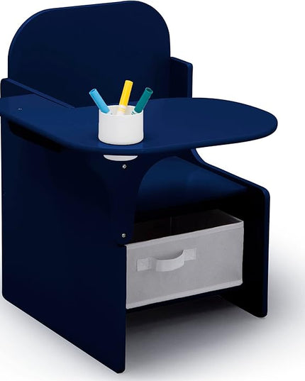Delta Children MySize Chair Desk with Storage Bin - Greenguard Gold Certified, Navy - LeafyLoom