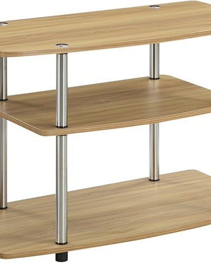 Convenience Concepts Designs2Go 3-Tier TV Stand, 31.5", Light Oak - LeafyLoom