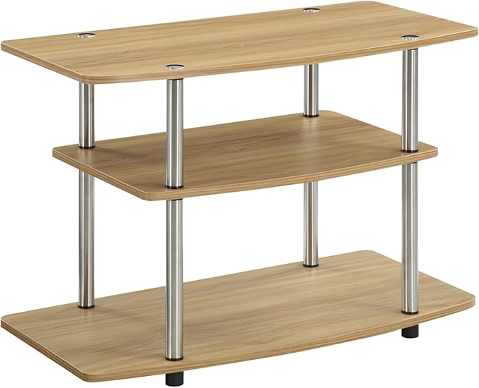 Convenience Concepts Designs2Go 3-Tier TV Stand, 31.5", Light Oak - LeafyLoom