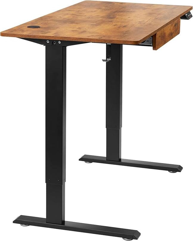 VEVOR Height Adjustable Desk, 47.2 x 23.6 in with Drawer, 3-Key Modes Electric Standing Desk,Whole Piece Desk Board, Dual Metal Frame, 180 LBS Capacity Computer Sit Stand up Desk, for Home and Office - LeafyLoom
