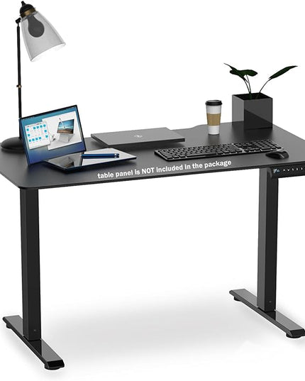 Electric Adjustable Standing Computer Desk Frame, Standing Adjustable Desk Legs, Standing Desk Base Only,Sit Stand Desk Frame for Home and Office(Black) - LeafyLoom