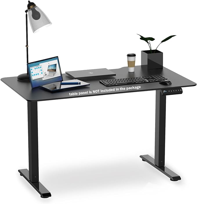 Electric Adjustable Standing Computer Desk Frame, Standing Adjustable Desk Legs, Standing Desk Base Only,Sit Stand Desk Frame for Home and Office(Black) - LeafyLoom