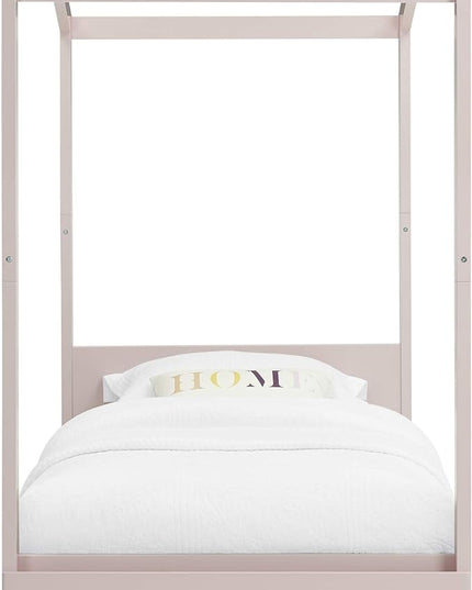 Delta Children Poppy House Wood Twin Bed, Platform Bed - No Box Spring Needed, Blush Pink - LeafyLoom