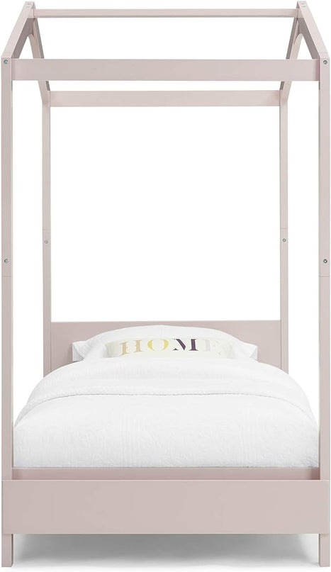 Delta Children Poppy House Wood Twin Bed, Platform Bed - No Box Spring Needed, Blush Pink - LeafyLoom