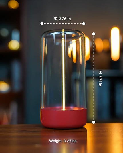 Mini Minimalist Table Lamp Cordless LED Desk Lamp Rechargeable Modern Night Lights Portable Nightstand Lamps Unique Ambient Light Mood Lighting for Bedroom, Beside, Nursery - LeafyLoom