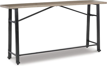 Signature Design by Ashley Lesterton Rustic Narrow Long Counter Table for Living Room and Hallway, Light Brown & Black - LeafyLoom