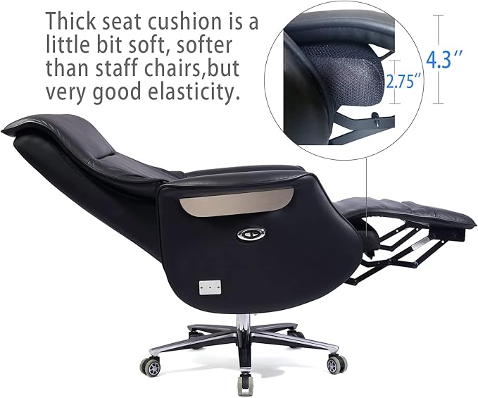 Leather Office Chair with high back,Reclining Office Chair with foot rest,Computer Chair,Gamer Chair,Swivel Desk Chair,Comfortable Home Office Chair,Recliner Chair,Ergonomic Office Chair - LeafyLoom