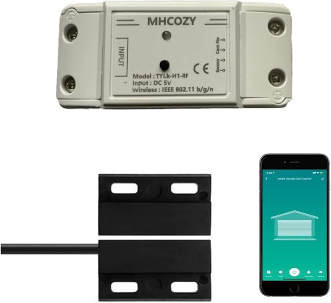 5V WiFi Smar Garage Door Opener Remote Controller,Monitor Garage Open Close Status by Phone Tuya app Anywhere,Compatible with Alexa Google Home MHCOZY