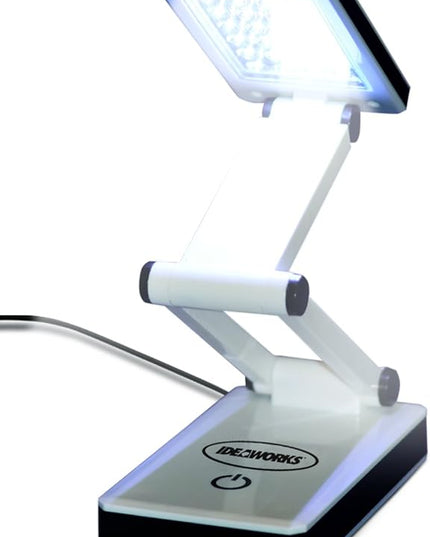 IdeaWorks LED Lamp for Desk - Collapsible, Portable from Home to Office, Acrylonitrile Butadiene Styrene, White - LeafyLoom