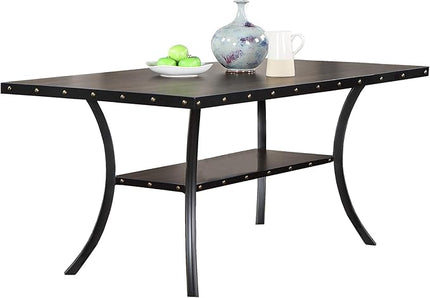 NicBex 66Inch Rectangular Dining Table,Minimalist Kitchen Table with Rubber Wood MDF Tabletop and Storage Shelve for 6 to 8,Large Dining Room Table for Kitchen,Dining Room and Living Room,Natural Wood - LeafyLoom