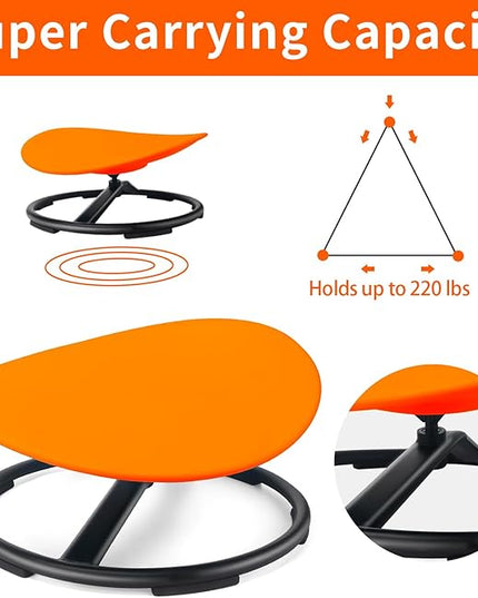 Kids Sensory Swivel Chair, Autism Sensory Chair, Spinning Chair for Autistic Kids, Small Space, Spin Seat, Metal Base, Non-Slip Design, Orange - LeafyLoom