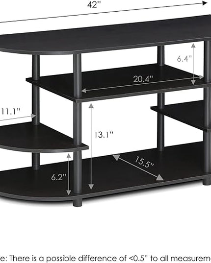 Furinno JAYA Simple Design Corner TV Stand, Espresso/Black - LeafyLoom