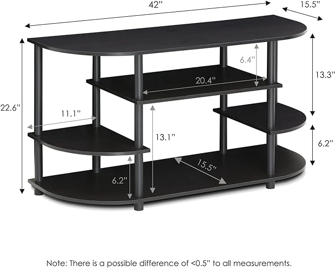 Furinno JAYA Simple Design Corner TV Stand, Espresso/Black - LeafyLoom