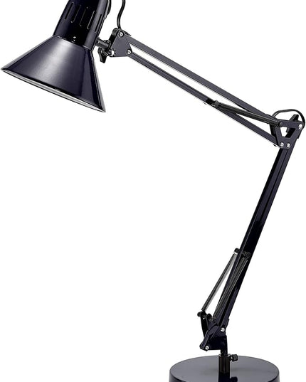 Bostitch Office VLF100D Swing Arm Desk Lamp, Metal, 36" Reach with Multi-Joint Adjustment, Includes Replaceable LED Bulb (VLF), Black - LeafyLoom