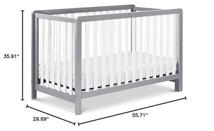 Carter's by DaVinci Colby 4-in-1 Low-Profile Convertible Crib in Grey and White, Greenguard Gold Certified - LeafyLoom