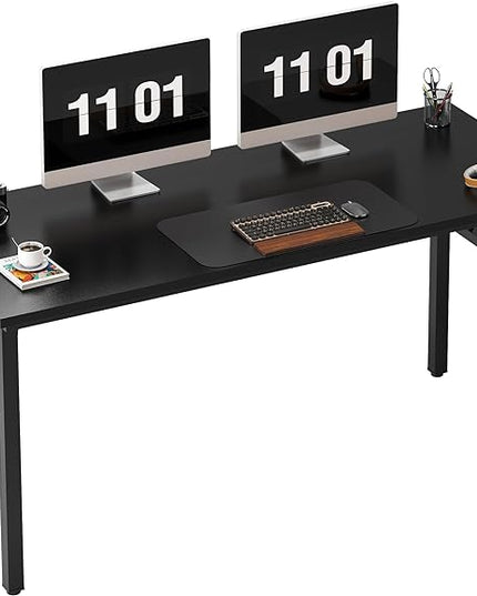 Need Computer Desk Office Desk 55 inches Folding Table with BIFMA Certification Computer Table Workstation No Install Needed, Black AC5CB-140X - LeafyLoom