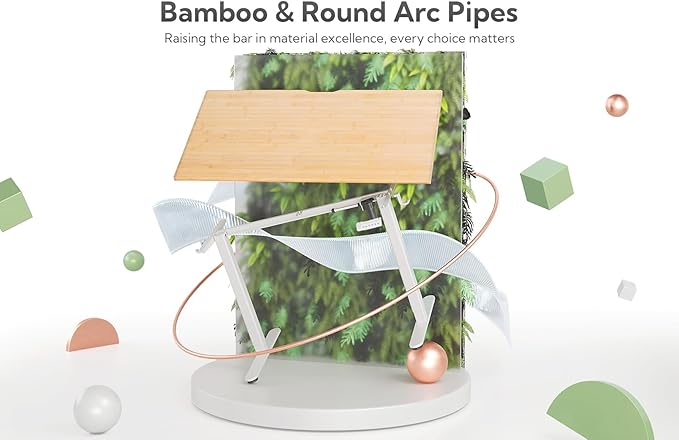 Bamboo Electric Standing Desk, 55x24 Inches Adjustable Height Stand up Desk with Whole Piece Desktop, Sit Stand Home Office Desk White Frame/Bamboo Top - LeafyLoom