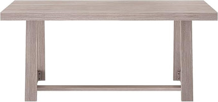 Plank+Beam 72 Inch Farmhouse Dining Table, Solid Wood Rustic Kitchen Table, Large Wooden Rectangular Dinner Table for Dining Room, Home Office, Living Room Furniture, Easy Assembly, Seashell Wirebrush - LeafyLoom