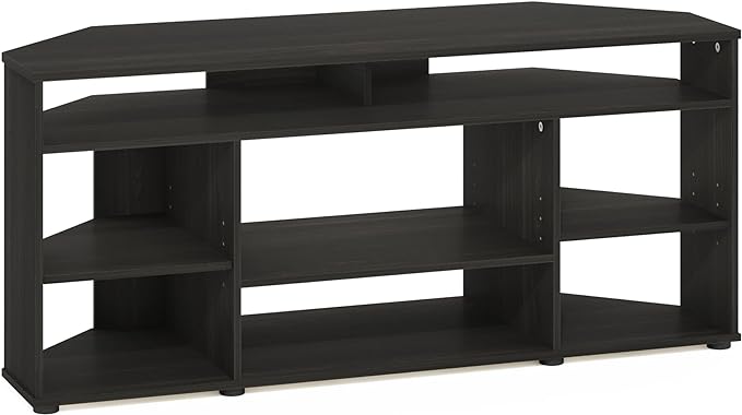 Furinno Jensen Entertainment Center, 55 Inch TV Size, Espresso - LeafyLoom