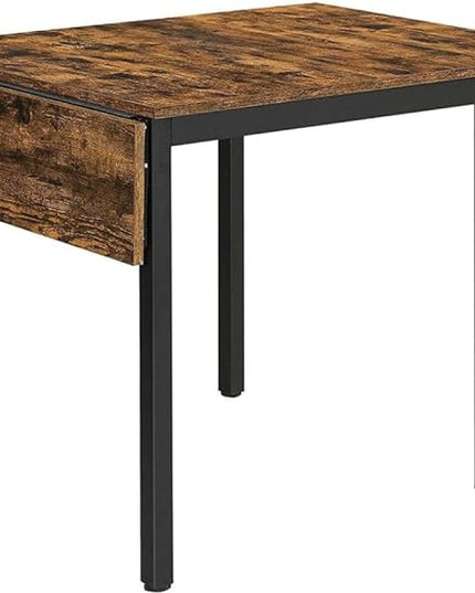 VASAGLE Folding Dining Table, Drop Leaf Extendable, for Small Spaces, Seats 2-4 People, Industrial, 33.3 x 30.7 x 30 Inches,Brown - LeafyLoom