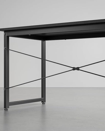 CubiCubi Computer Desk, 47 inch Home Office Desk, Modern Simple Style PC Table for Home, Office, Study, Writing, Black - LeafyLoom