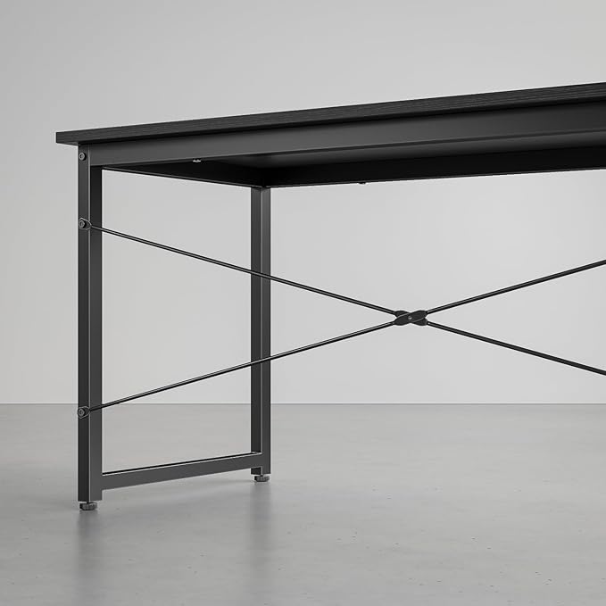 CubiCubi Computer Desk, 47 inch Home Office Desk, Modern Simple Style PC Table for Home, Office, Study, Writing, Black - LeafyLoom