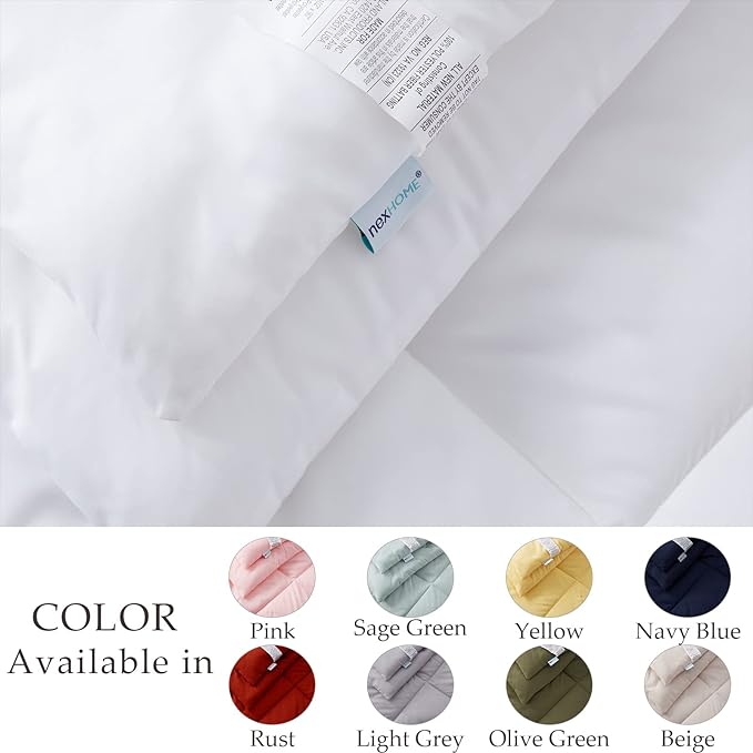 NexHome White Twin Comforter Set, 5-Pieces Bed in a Bag Queen Size Reversible Comforter All Season Soft Bedding Sets with Comforter, Flat Sheet, Fitted Sheet, Pillowcases & Shams - LeafyLoom