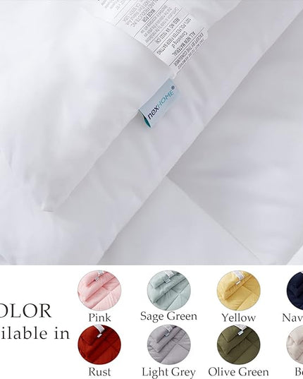 NexHome White King Size Comforter Sets Bed in a Bag 7-Pieces Soft All Season Bedding Sets with Comforter, Pillow Shams, Flat Sheet, Fitted Sheet and Pillowcases - LeafyLoom