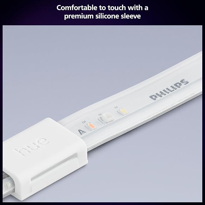 Philips Hue Lightstrip Starter Kit (6ft Light Strip, Base Plug, Hue Hub), Compatible with Alexa, Google Assistant, White PhilipsHue