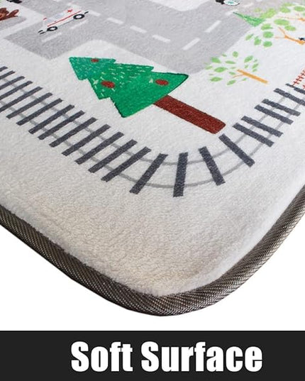 Kids Rug Play Mat, City Life Great for Playing with Cars for Bedroom Playroom,Soft Carpet (2.6'x5') - LeafyLoom