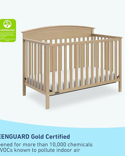 Graco Benton 5-in-1 Convertible Crib (Driftwood) – GREENGUARD Gold Certified, Converts from Baby Crib to Toddler Bed, Daybed and Full-Size Bed, Fits Standard Full-Size Crib Mattress - LeafyLoom