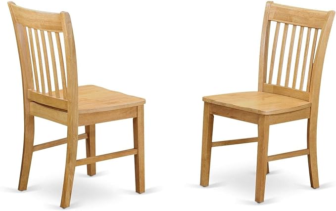 East West Furniture ANNO3-OAK-W 3 Piece Room Set Contains a Round Wooden Table with Pedestal and 2 Kitchen Dining Chairs, 36x36 Inch - LeafyLoom