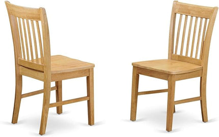 East West Furniture DLNO5-OAK-W Dublin 5 Piece Modern Set Includes a Round Wooden Table with Dropleaf and 4 Dining Chairs, 42x42 Inch - LeafyLoom
