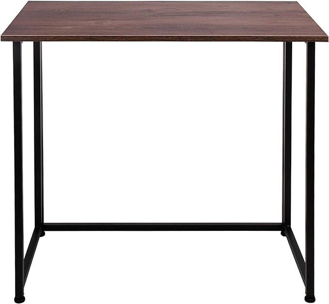 Leopard Outdoor Products Folding Computer Desk for Small Spaces, Space-Saving Home Office Desk, Foldable Computer Table, Laptop Table, Writing Desk, Compact Study Reading Table (Dark Brown) - LeafyLoom